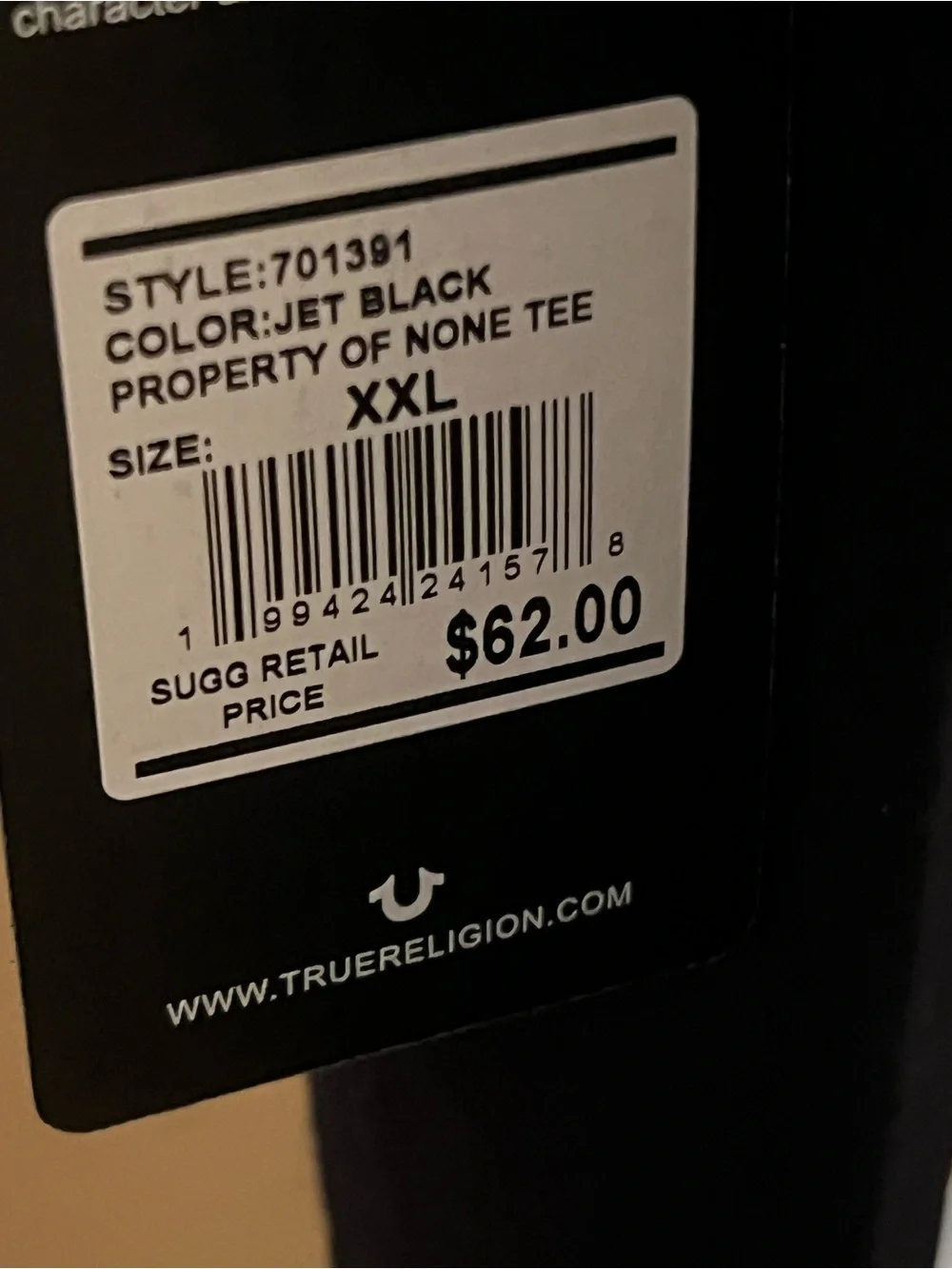 NWT $62 True Religion property of none t shirt sz xx large